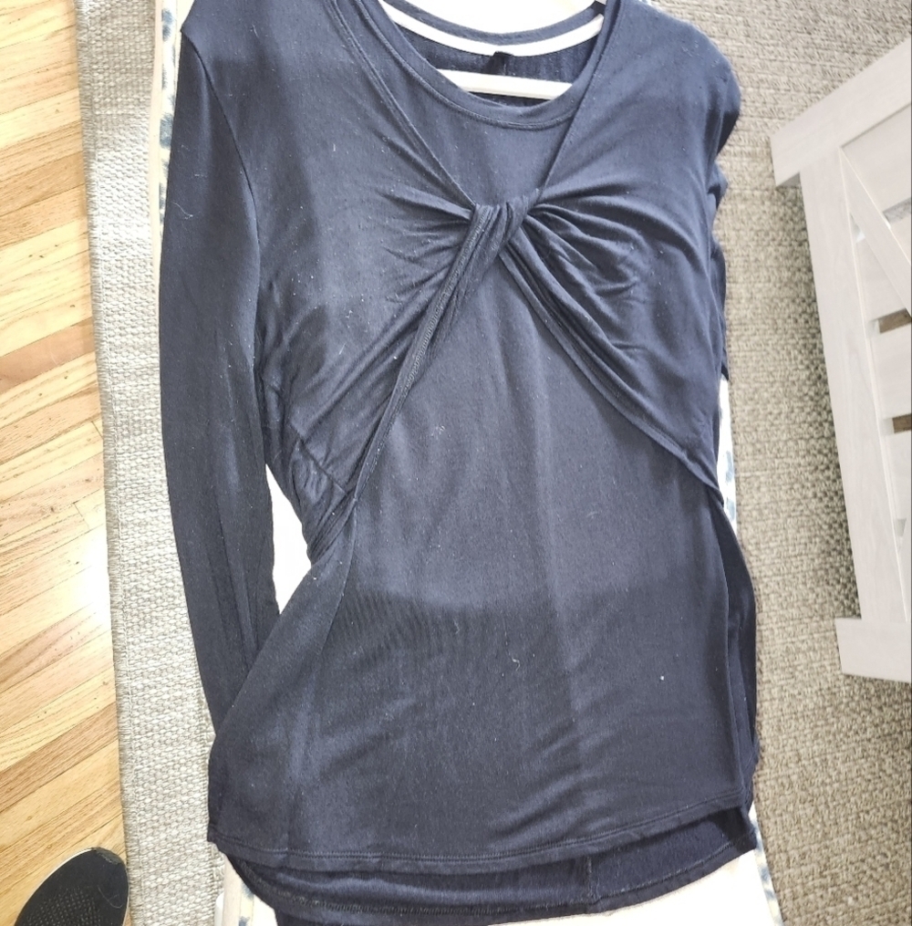 Black fitted blouse long sleeve